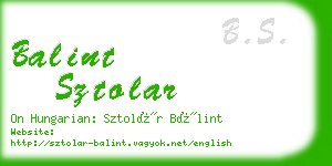 balint sztolar business card